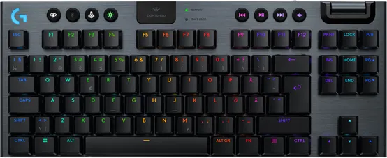 Logitech G915 X LIGHTSPEED TKL - Linjär - 80 % (TKL) - Speltangentbord - Utan Numpad - Nordisk - Svart